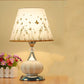 Ceramic Table Lamp E27 Bedroom Bedside Lamp Modern Fabric Decorative Table Lamp