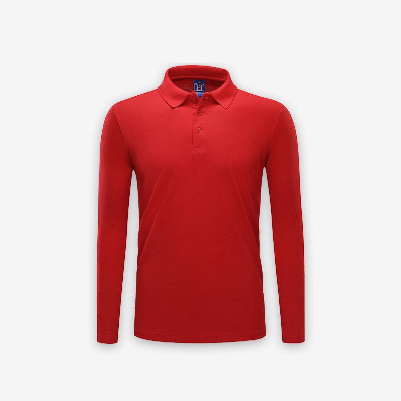 Fall Long-sleeved POLO Shirt Solid Color Lapel Long-sleeved T-shirt Can DIY Text and Patterns