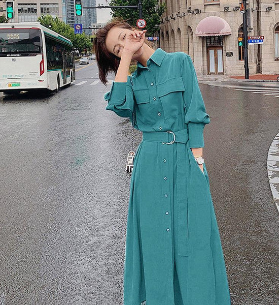 Dress Female Spring and Autumn Dress Long Sleeved Dresses for Women Office Clothing Tops