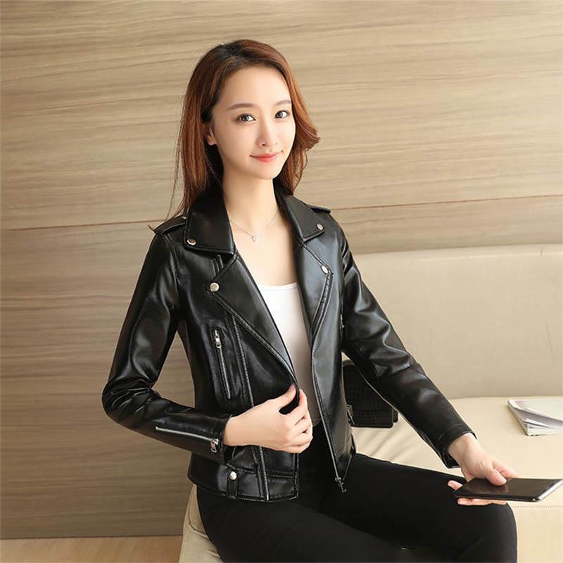 Small Leather Jacket Women Plus Velvet Thick Short Leather Jacket Autumn and Winter Leather Jacket Slim Slimming