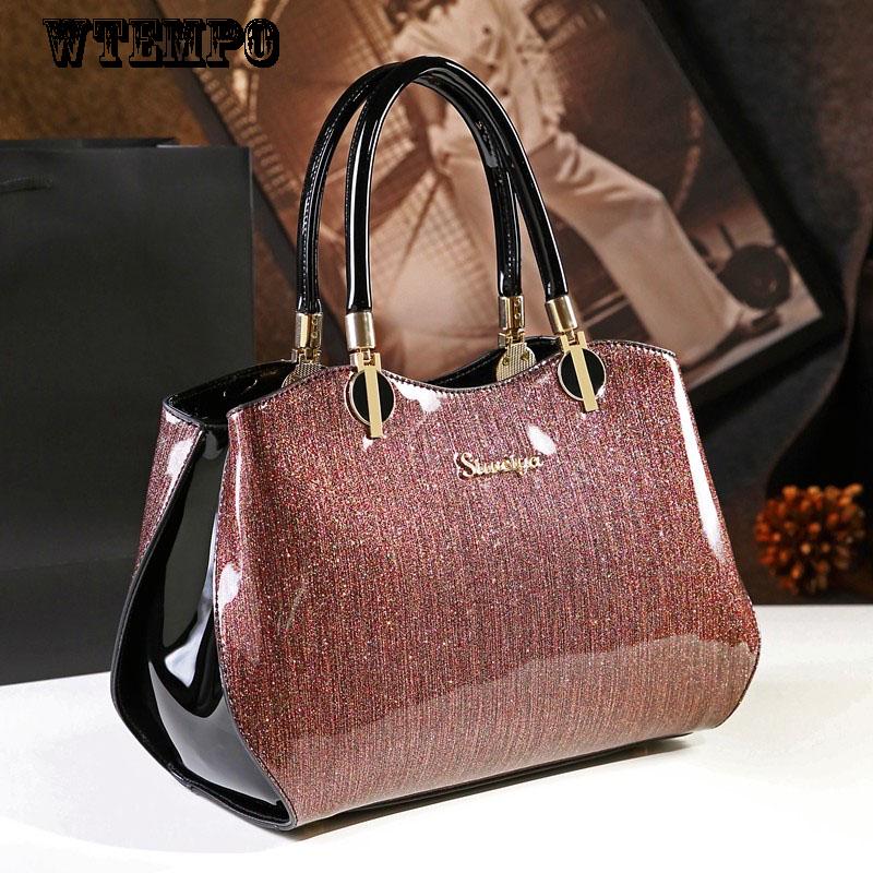 Personality Female Bag Fairy Bag Leather Texture Messenger Bag Fashion Handbag Patent L