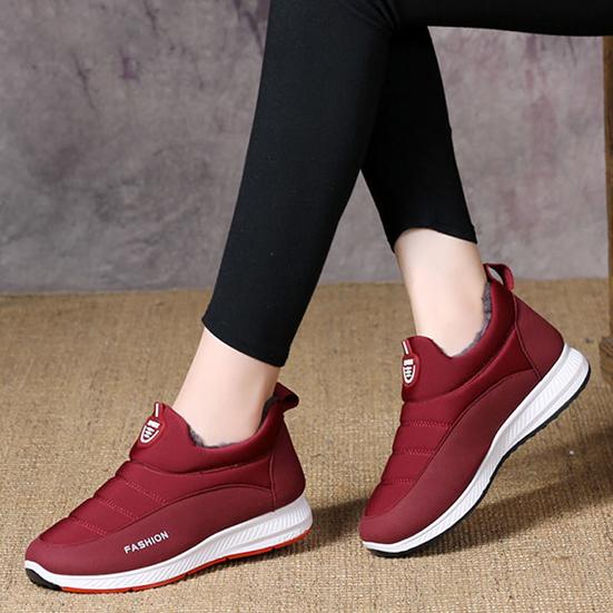 Women's Winter Cotton Shoes Female Plush Warm Non Slip Snow Shoes Large Size Casual Outdoor Sneakers