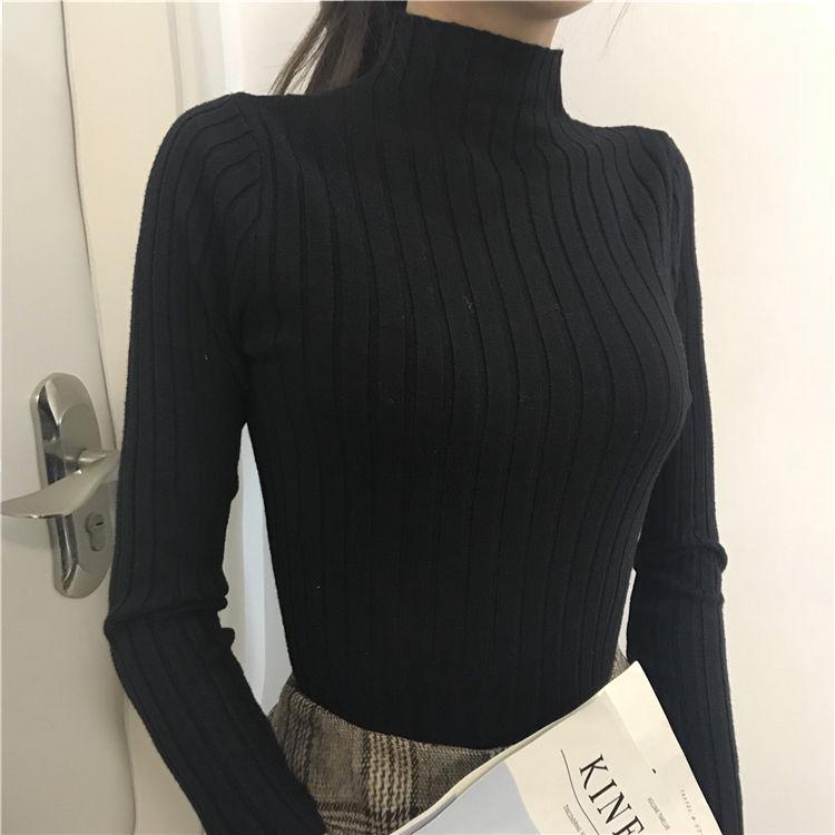 Winter Thickened Sweater Sweater Women's Thickened Slim Slim Turtleneck Bottoming Shirt Top