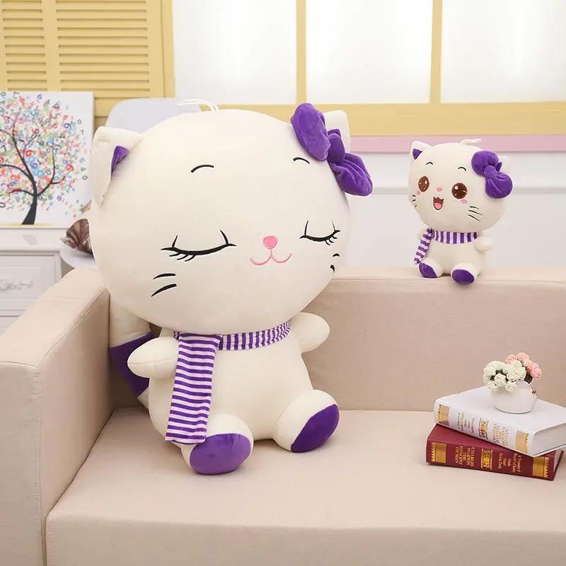 Children's Plush Toys Cute Kawaii Cat with Bow Plush Dolls Toys Gift Stuffed Soft Doll Cushion Sofa Pillow Gifts Xmas Gift Party Decor