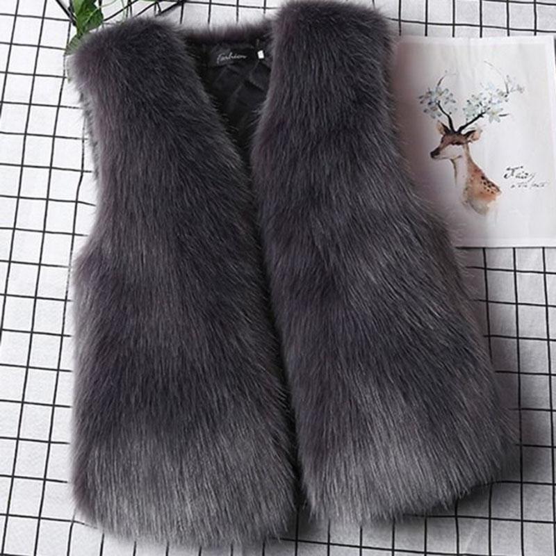 Autumn and Winter Short Fur Vest Imitation Fox Fur Thick Warm Vest Fashion All-match Female Jacket