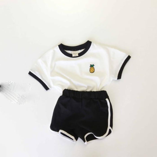 Korean Children's Clothing Baby Children's Suit Summer Cute Fruit Pattern Short Sleeve Shorts Casual Suit