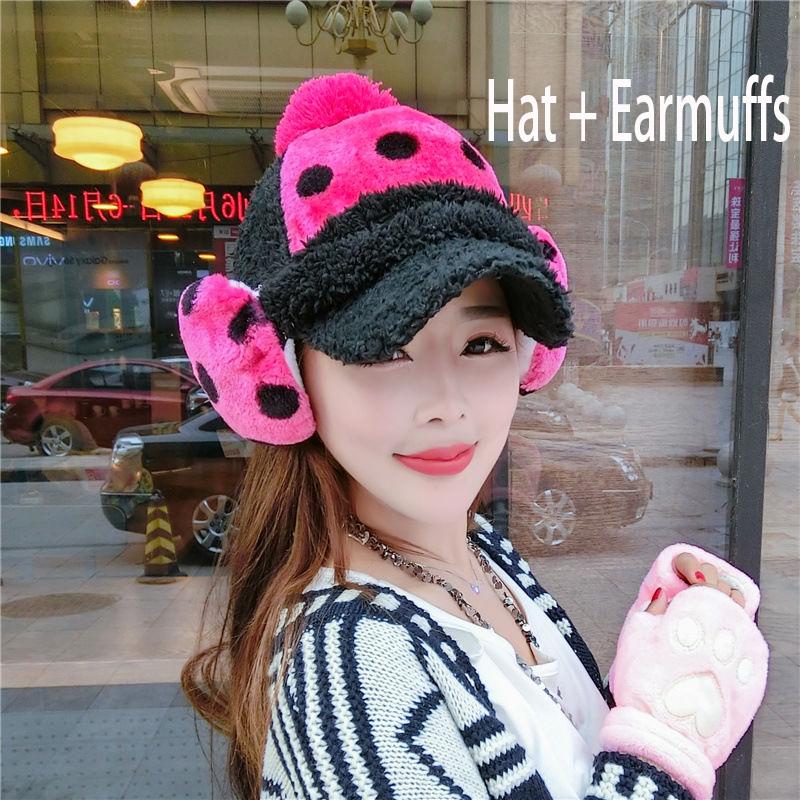 Windproof hat Autumn winter Warm hat Thick hat Fashion Woman hat Plush Cotton hat Trendy wild hat