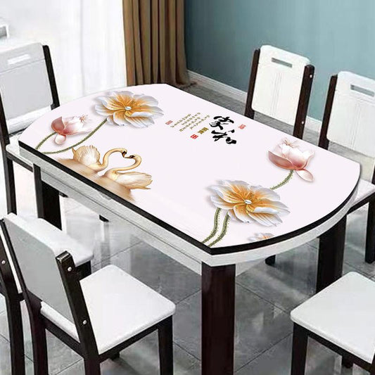 Table Cloth Waterproof and Oil-proof 3D Printing Pvc Anti-scalding Disposable Soft Glass Opaque Thickened High-end Cover Cloth