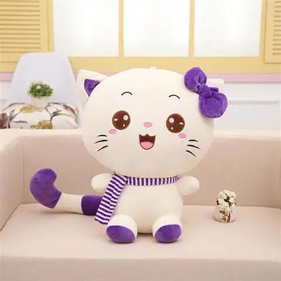 Children's Plush Toys Cute Kawaii Cat with Bow Plush Dolls Toys Gift Stuffed Soft Doll Cushion Sofa Pillow Gifts Xmas Gift Party Decor