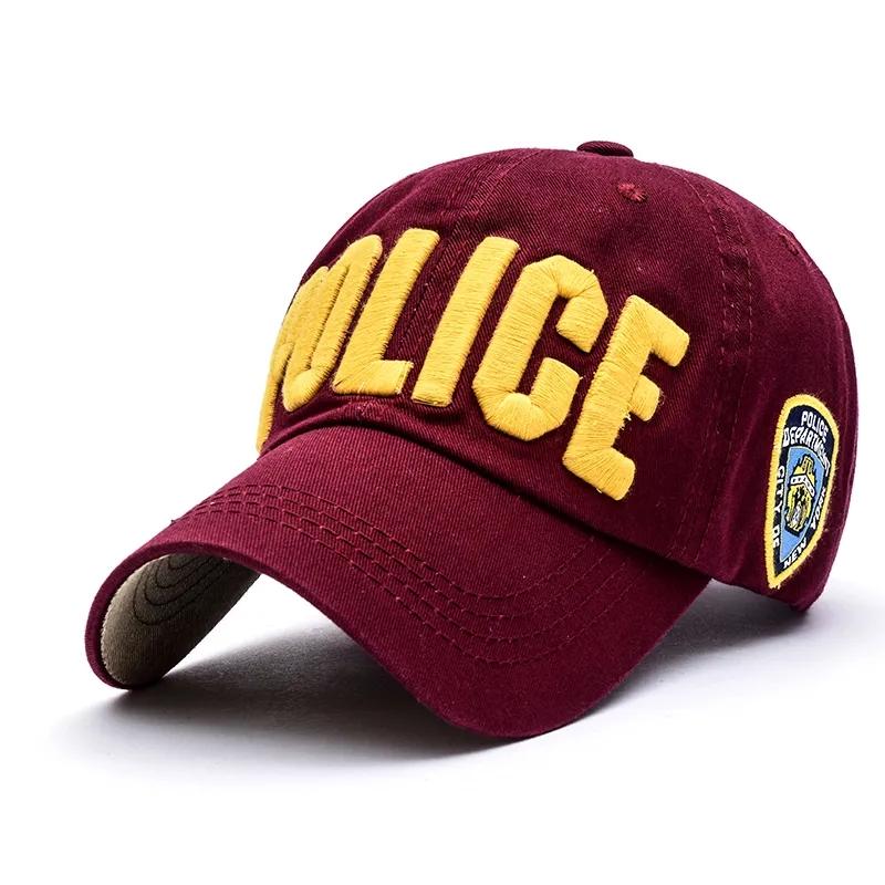 Police Embroidered Hat Women's Outdoor Sun Hat Men's Casual Hip-hop Baseball Cap Snap Back Sunscreen Cap Leisure Sport Cap