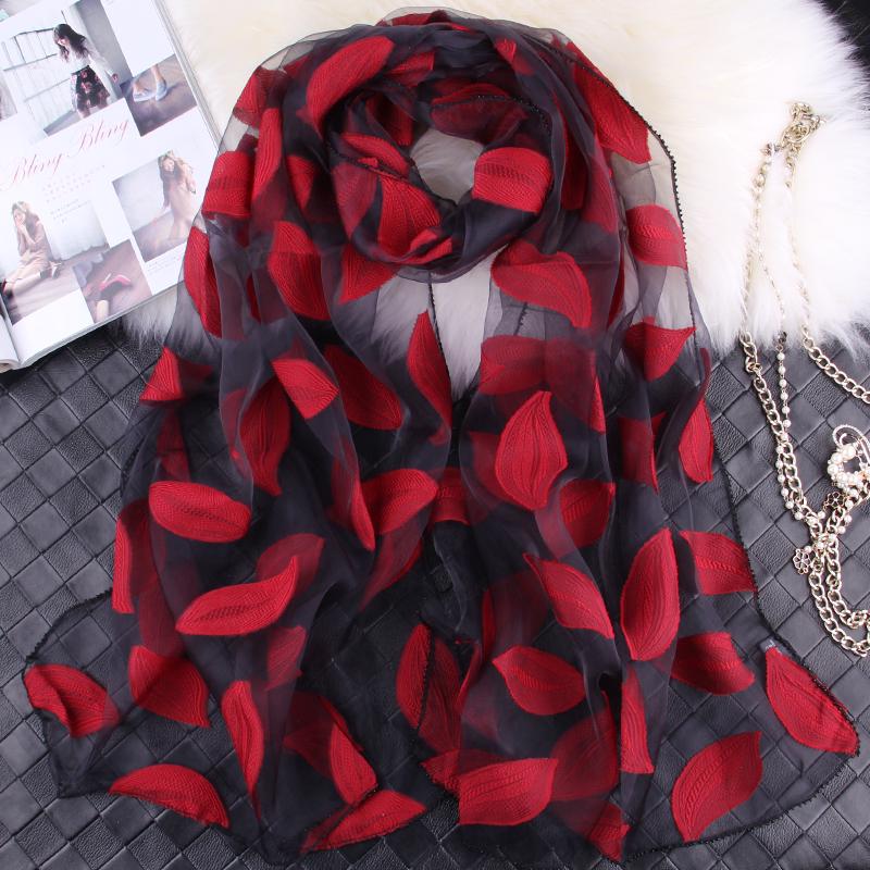 Silk Scarf Fashion Accessories Elegant Organza Scarf Wrap Lightweight Long Scarves