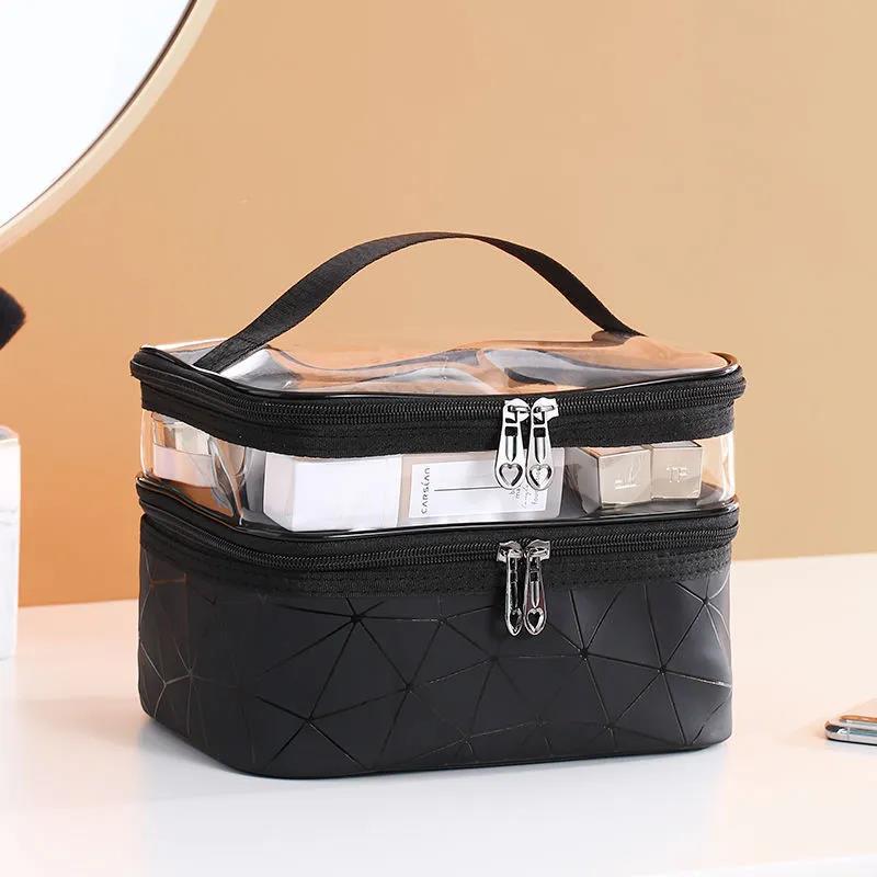 Cosmetic Bag Large-capacity Storage Bag Korean Student Advanced Portable Go Out and Carry-on Layered Cosmetic Case