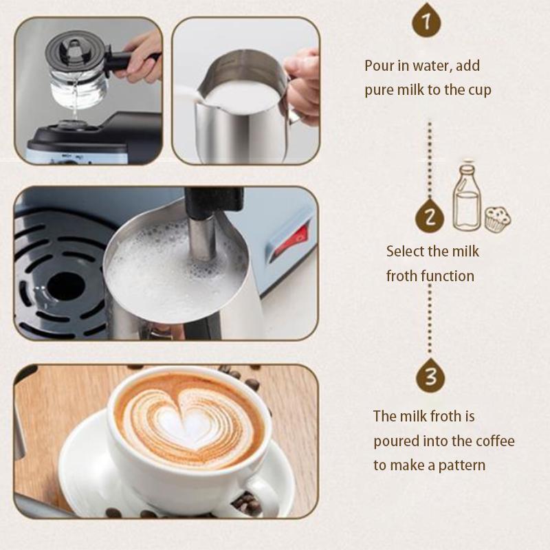 Coffee Machine Semi-automatic Household Espresso Machine with Steam Function Small Steam Milk Coffee Machine