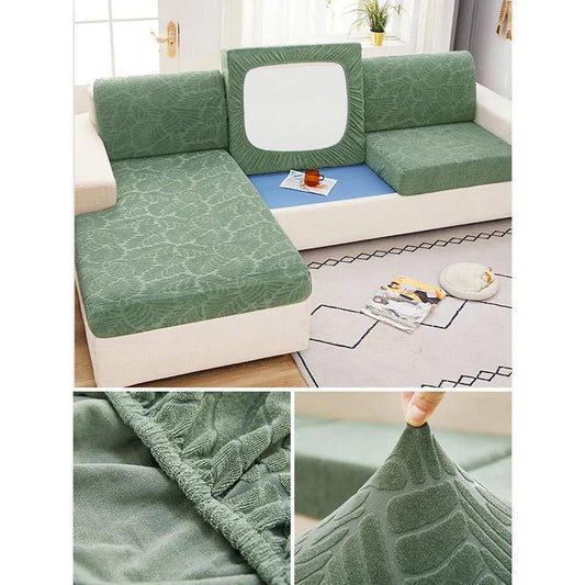 Large Size Four Seasons Universal Elastic Universal All-Inclusive Leaf Print Sofa Cushion Cover Sofa Cover