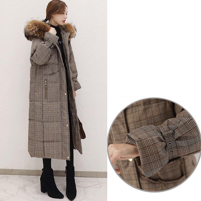 Women's Mid-length Down Jacket Winter Korean Loose Cotton Clothes Casual Hooded Padded Jacket Quilted Jacket