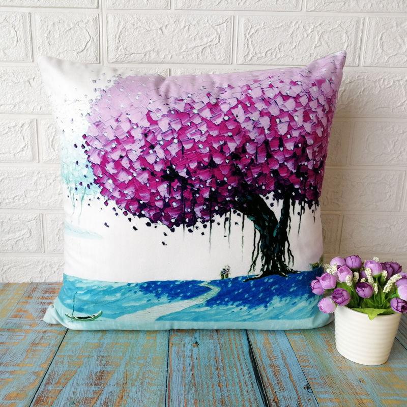 Washable Cushion Covers 3D Printed  Painted Pillowcase Decorative Christmas Cushion Cover for Sofa Case Pillows