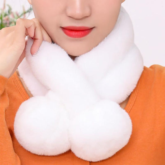 Scarf Women Winter Rex Rabbit Fur Imitation Fur Winter Scarf Women Thick Warmth Collar All-match