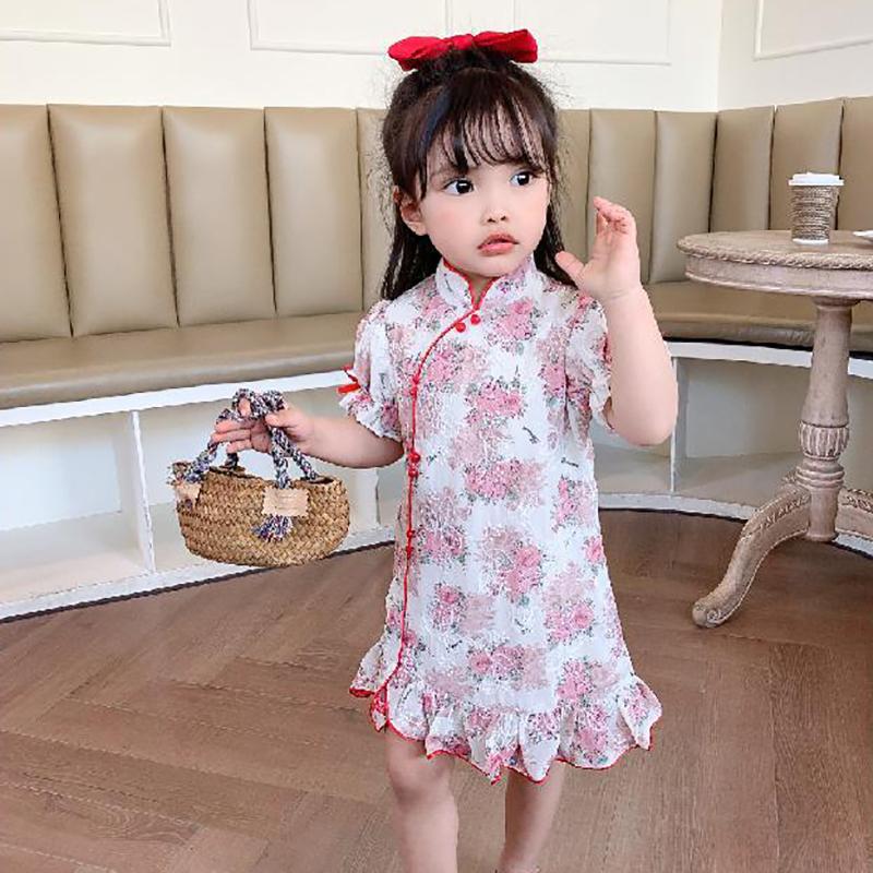 Cheongsam Baby Girl Dress Girl Baby Chinese Style Summer Dress Western Princess Doll Dress