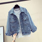 Embroidered Denim Jacket Women Spring and Autumn Loose Casual All-match