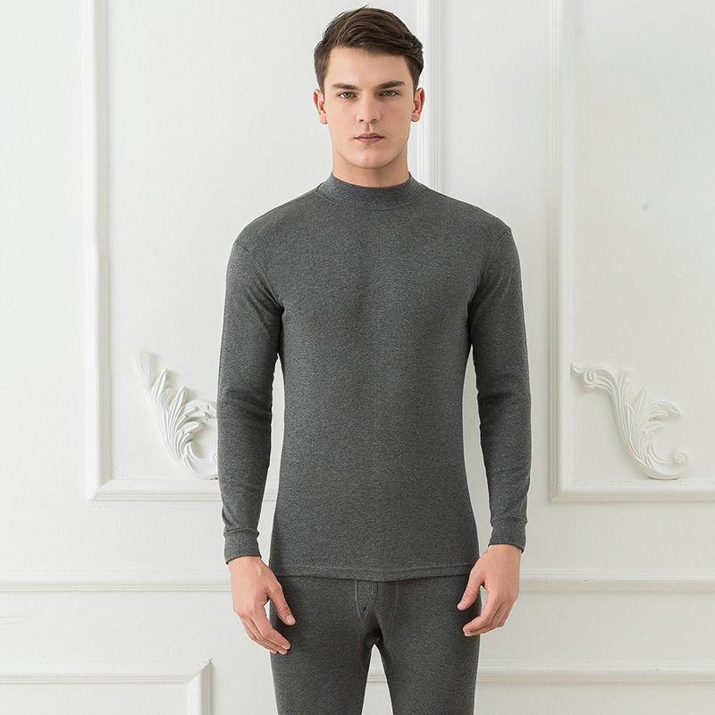 Men Winter Autumn Thicken Thermal Underwear Tight Suit High Elasticity Wearable Comfortable Versatile Soft Lining Male Pajamas Long Sleeve Breathable