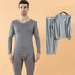 Men Winter Thermal Underwear V-neck Tops Pants Male Autumn Clothes Tight Suit Thicken Windproof Comfortable Soft Lining Long Sleeve High Elasticity