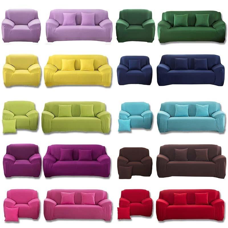 1-4 Seats Solid Color Elastic Sofa Cover Universal Furniture Home Decor Sofa Slipcover