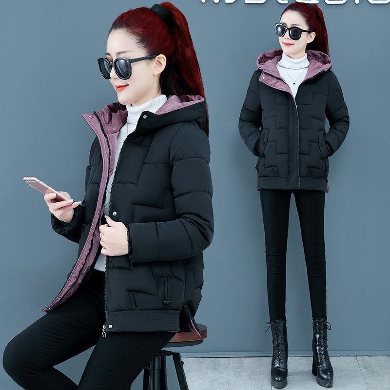 Short Hooded Down Padded Jacket Winter Women's Padded Jacket Cotton-padded Jacket Loose and Thick Warm Jacket Wild and Simple