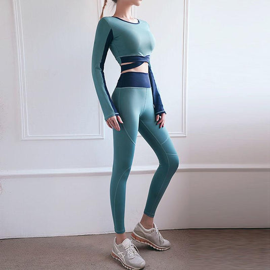 Seamless Women Yoga Set Workout Sportswear Gym Clothing Fitness Long Sleeve Crop Top High Waist Leggings Sports Suits