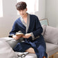 Brand Pajamas Spring and Autumn Couple Bathrobes Cotton Pajamas Men's Summer Long-sleeved Long-length Bathrobes Plus Size Robes