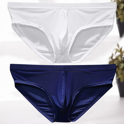 New Men's Sexy Ice Silk Men's Briefs Low-waist Breathable Solid Color Youth Men's Briefs