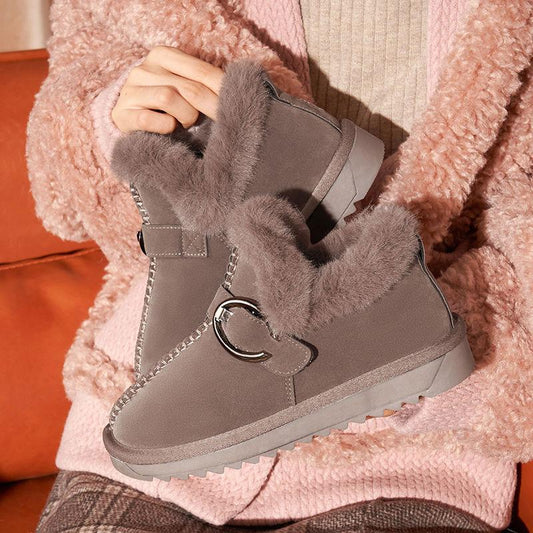 Ladies Snow Boots Thickening Fashion Winter Plus Velvet Student Cotton Shoes Women's Outer Wear Non-slip Warm Shoes