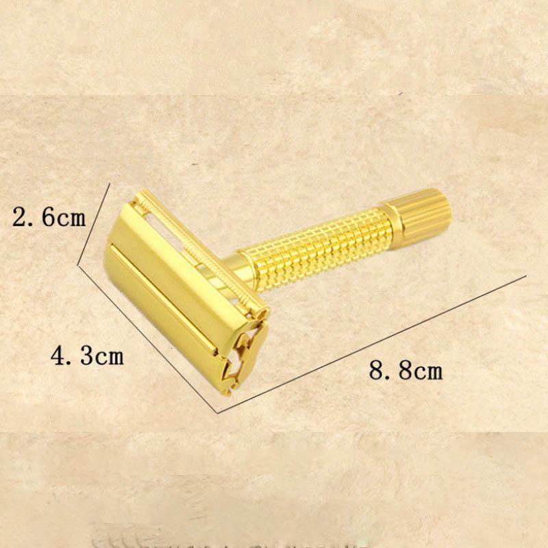 All Copper Forged Men's Manual Razor Old-fashioned Razor Manual Double-sided Knife Holder Imported Stainless Steel Blade