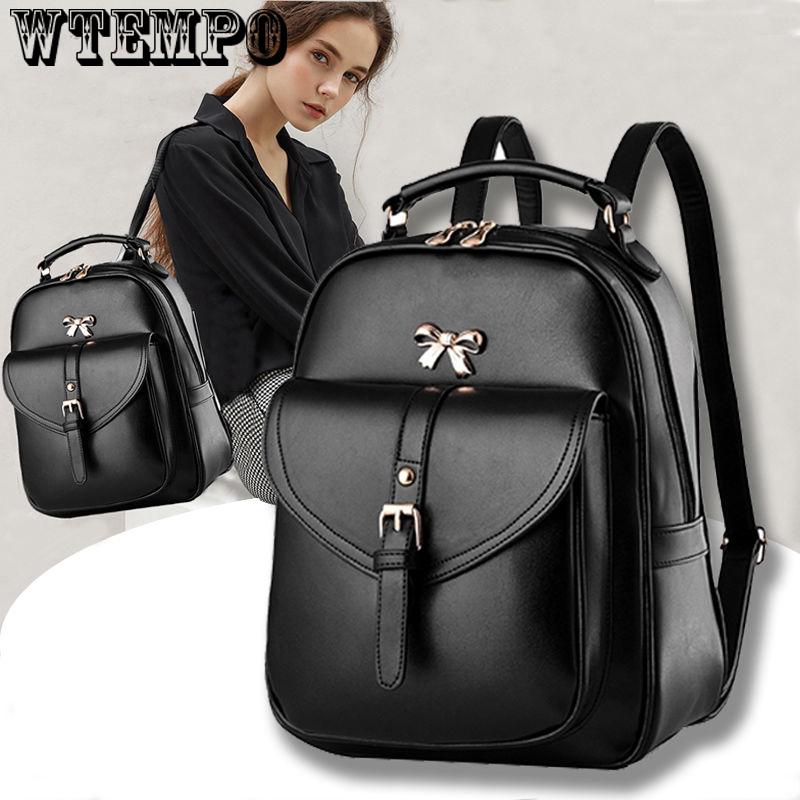 New Women Leather Backpacks Female Shoulder Bag Sac A Dos Ladies Bagpack Vintage School Bags