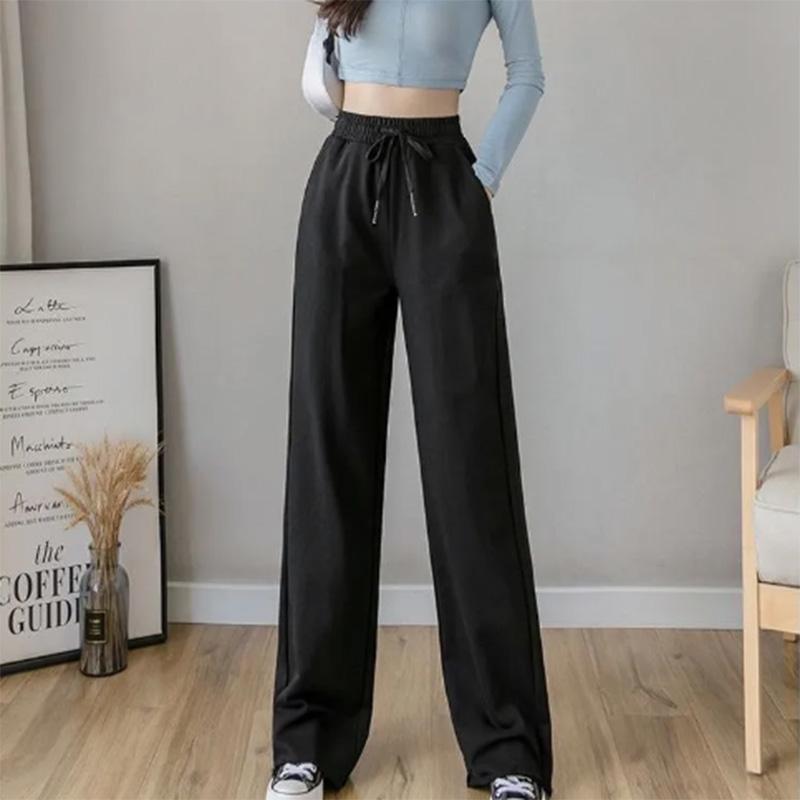 Drape Wide-leg Pants Women's Spring High Waist Loose Straight Solid Color Sports Pants Student Sports Casual Sweatpants