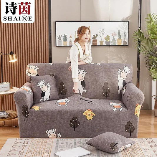 Cartoon Sofa Covers for Living Room Elastic Sofa Slip Covers 1/2/3/4 Seaters Anti Slip Universal Casual Simple Pet Home Decor Sofa Slipcover