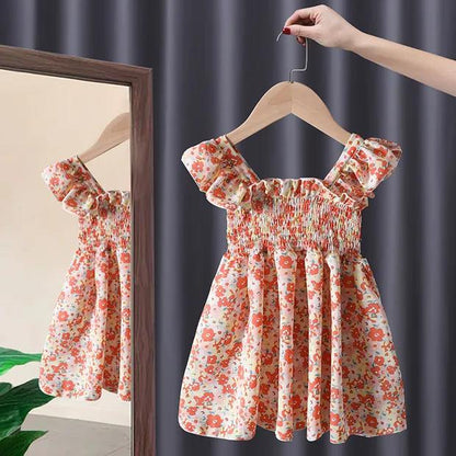 Girls' Dresses Summer Dresses Western Style Small Floral Skirts Korean Princess Dresses