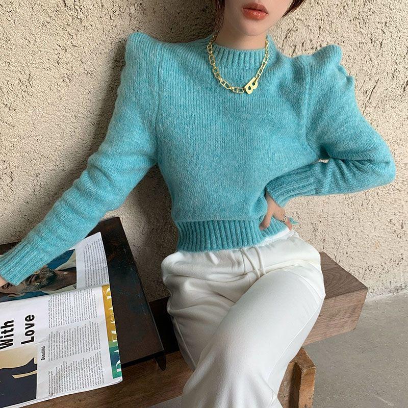 Cropped Sweater Women Fashion Knitted Jumper Pullover Sweaters Autumn Winter New Fashion Long Sleeve Casual Tops Women Knitwear Clothes