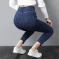 Women's Elastic Waist High Waist Jeans Spring and Autumn Thin Stretch Abdominal Pants Ladies Leggings Large Size Skinny Pants Pencil Jeans