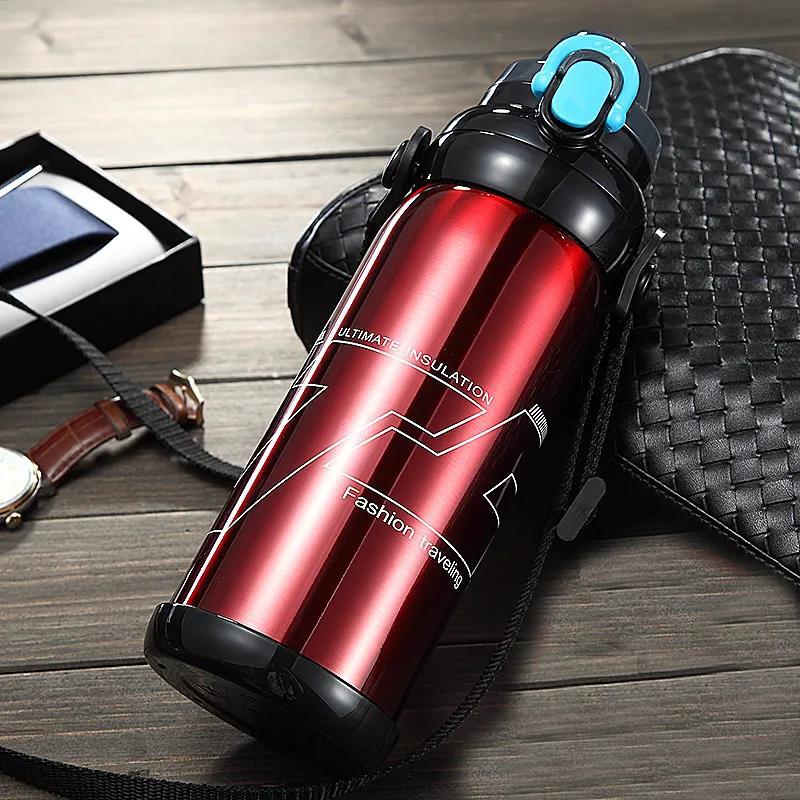 800ml Stainless Steel Vacuum Flask Outdoor Sports Large Capacity Kettle Coffee Tea Water Bottle Milk Cup