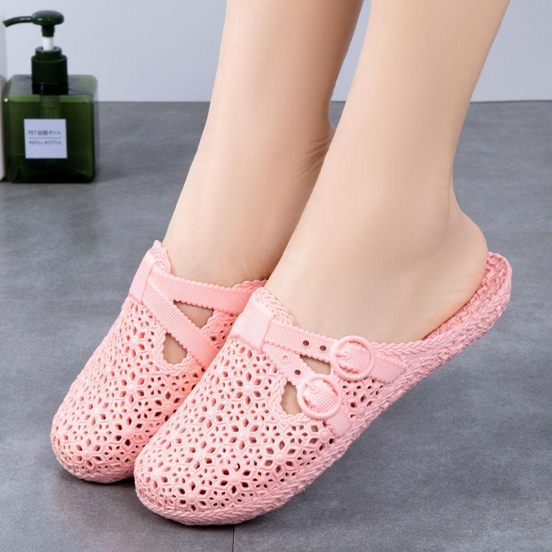 Summer Hole Shoes Beach Bathroom Indoor Garden Sandals Slippers Women Wear Non-slip Baotou Breathable Home