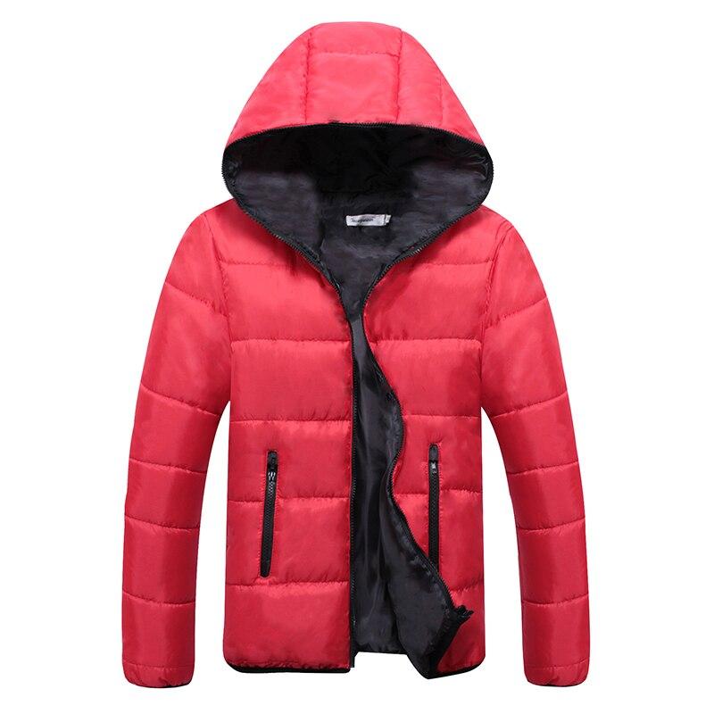 Winter Men's Zipper Hooded Down Jacket Solid Color Jacket Warm and Windproof Casual Printed Men's Jacket