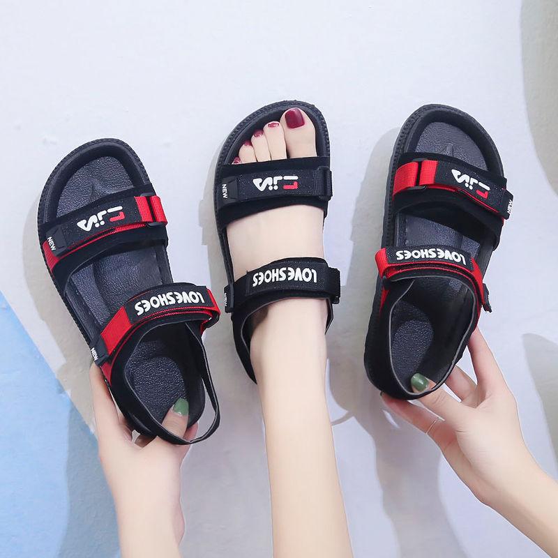 Women's Super Fire All-match Sandals Summer Velcro Flat Sandals Platform Women's Sports Beach Shoes