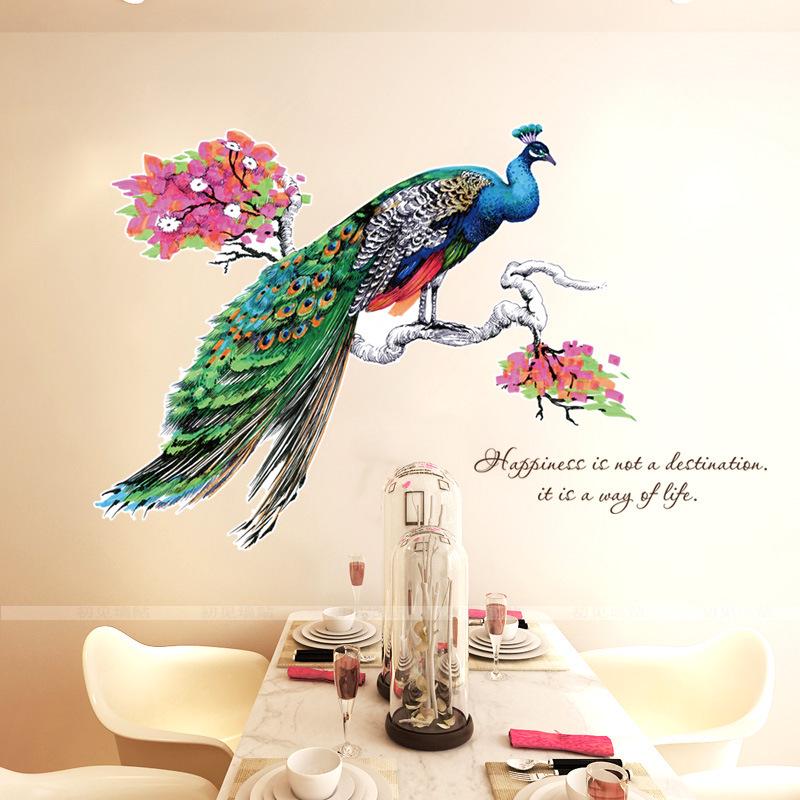 Good life peacock dream painting life personality wall stickers porch novel removable wall stickers