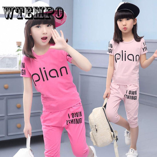 Brand T-shirt Pants 2pcs Kids Baby Girls Outfits Lolly T-shirt Tops+short Pants Clothing Sets