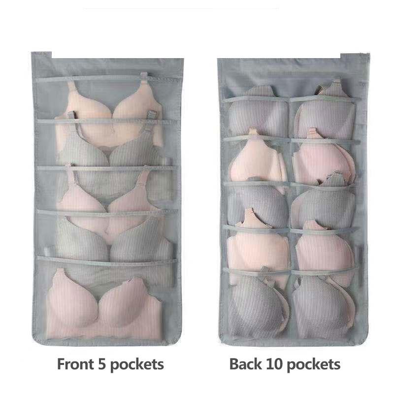 Oxford Cloth Underwear Storage Bag Panties Hanging Bag Wall-mounted Bra Socks Storage Bag Wardrobe Dormitory Hanging Storage Moisture-proof Bag