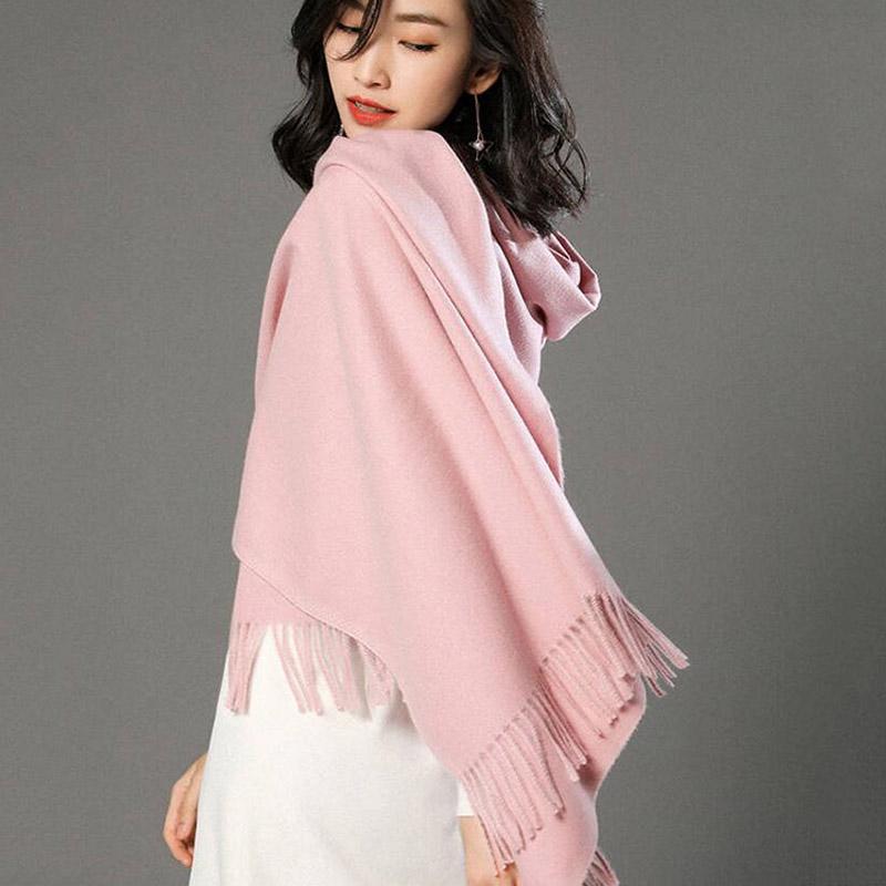 Winter Cashmere Scarf Women Thick Warm Shawls Wraps Lady Scarves Fashion Tassels Pashmina Blanket