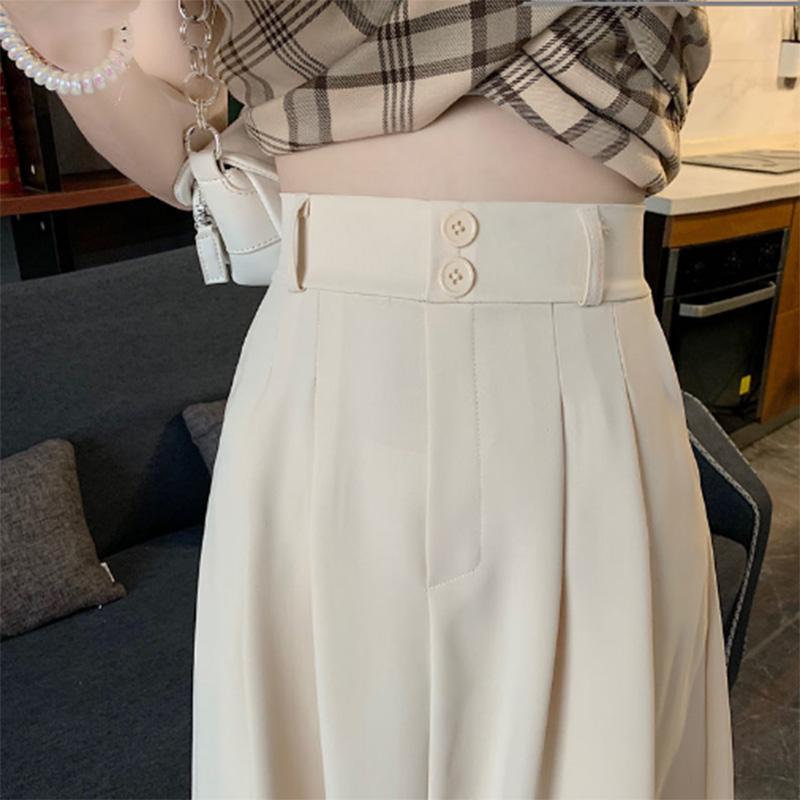 Korean Version of Spring Clothing Solid Color Fashion Two Button Design High Waist Slim Skirt A-line Midi Skirt Women's Trend