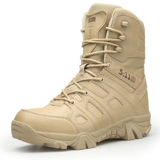 Men Tactical Military Boots Winter Leather Waterproof Desert Combat Army Work Shoes Mens Ankle Boot