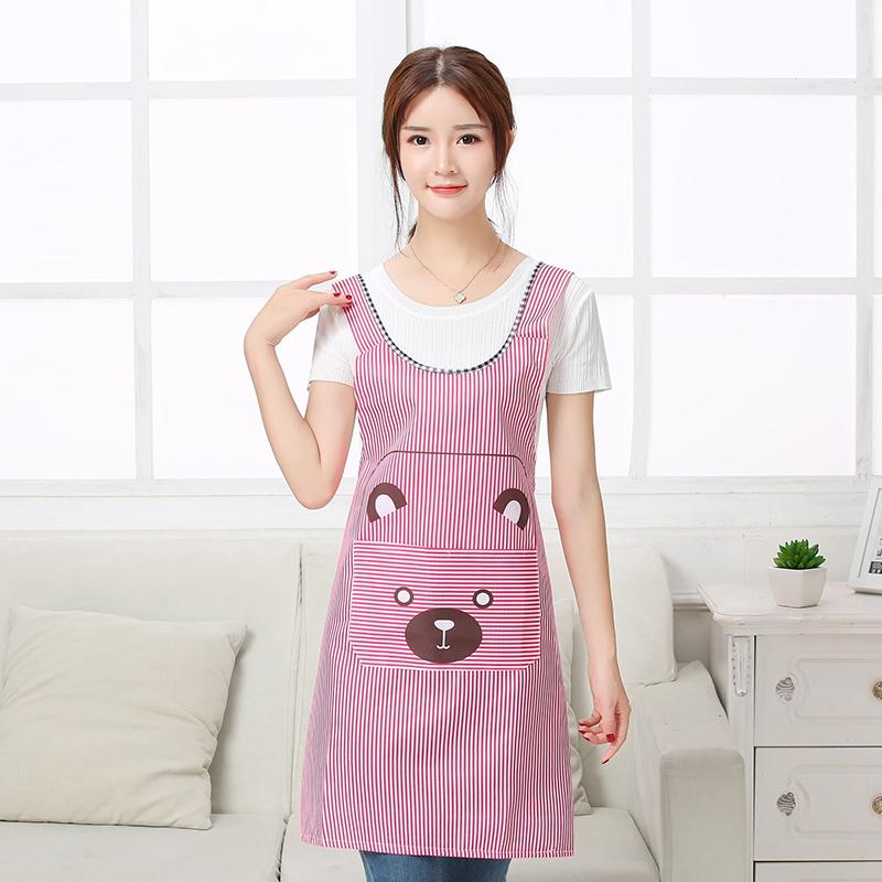 Cute Apron Women's Overalls Anti-fouling Oil-repellent and Waterproof Kitchen Dressing Overalls Waist Dressing Apron Overalls