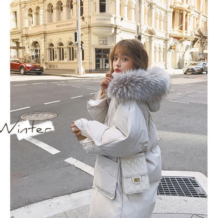 Large Fur Collar Cotton-padded Clothes Women's Bread Clothes Mid-length Winter Thick Cotton-padded Coat Loose Cotton Jacket